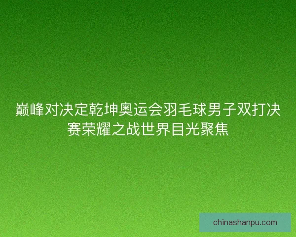 巅峰对决定乾坤奥运会羽毛球男子双打决赛荣耀之战世界目光聚焦