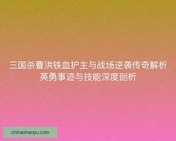 三国杀曹洪铁血护主与战场逆袭传奇解析英勇事迹与技能深度剖析